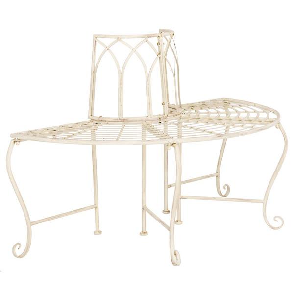 Abia Wrought Iron 50-Inch W Outdoor Tree Bench. Picture 1