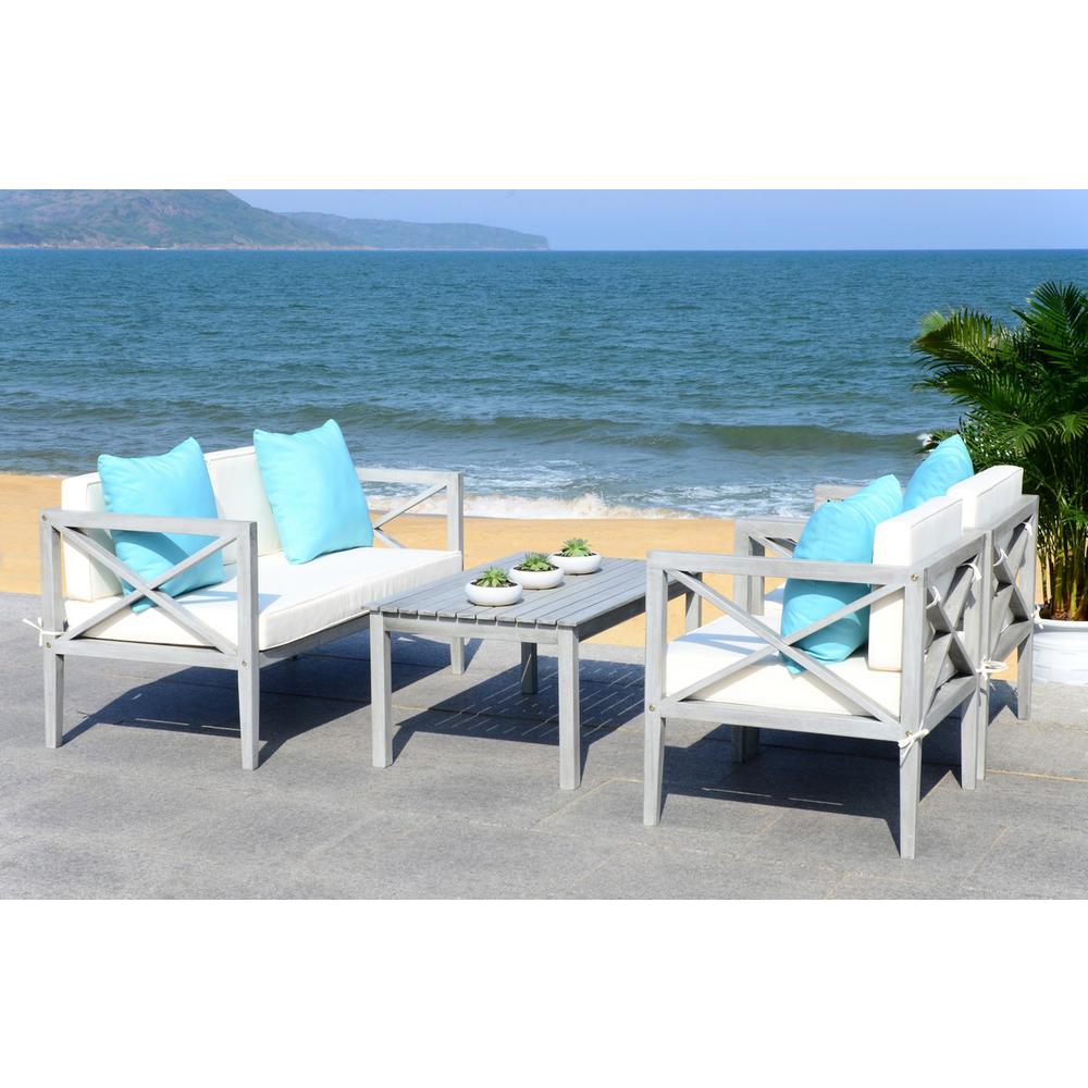 Nunzio 4 Pc Outdoor Set With Accent Pillows. Picture 1