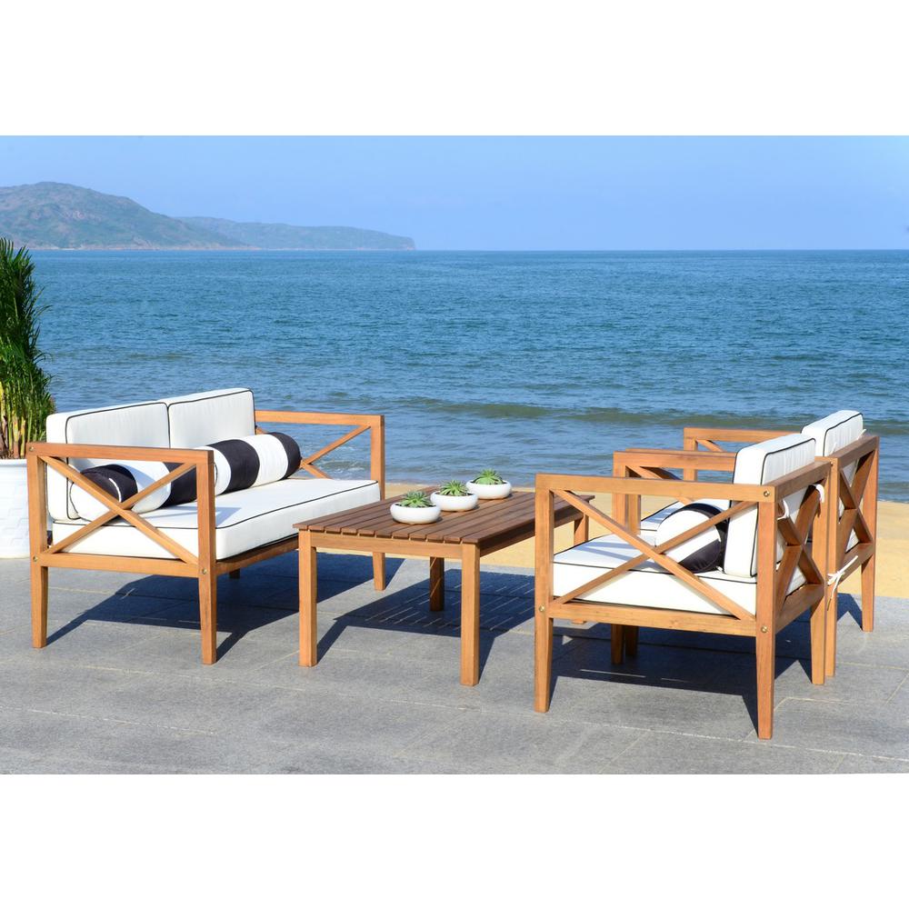 Nunzio 4 Pc Outdoor Set With Accent Pillows. Picture 1