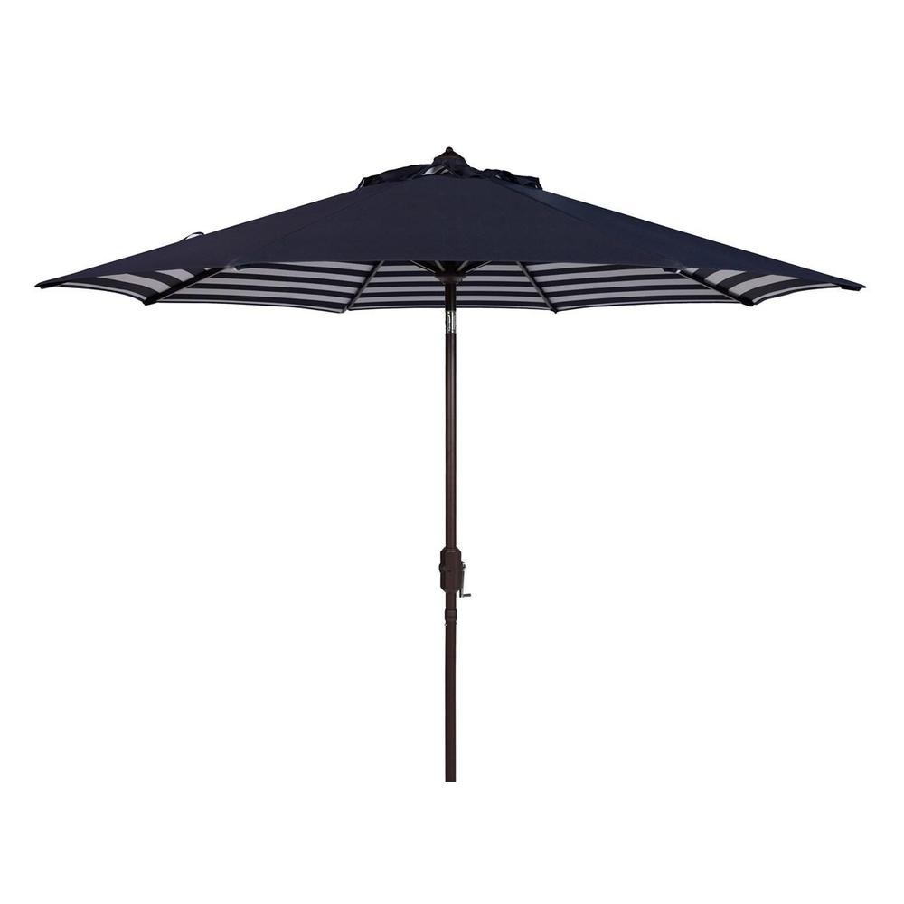 Athens Inside Out Striped 9Ft Crank Outdoor Auto Tilt Umbrella. Picture 1