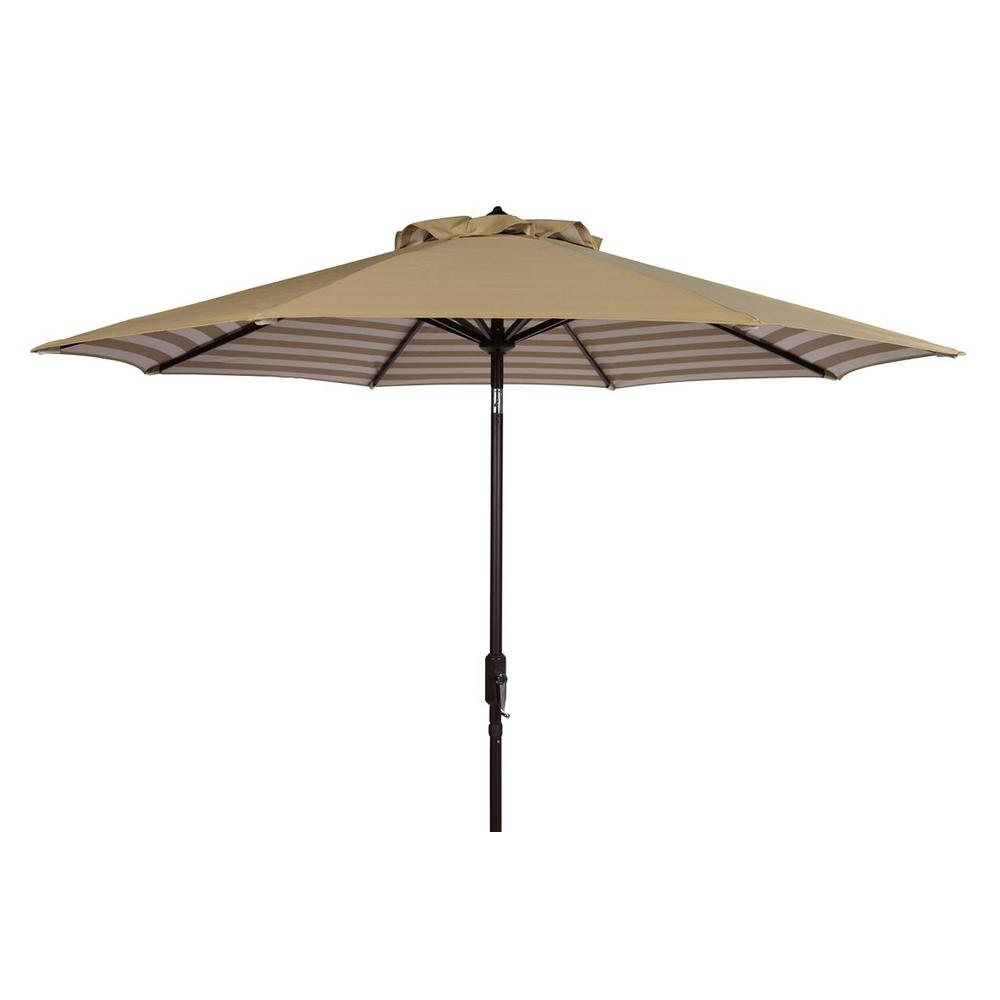 Athens Inside Out Striped 9Ft Crank Outdoor Auto Tilt Umbrella. Picture 1