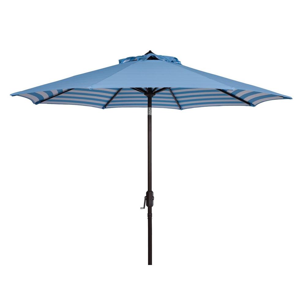 Athens Inside Out Striped 9Ft Crank Outdoor Auto Tilt Umbrella. Picture 1