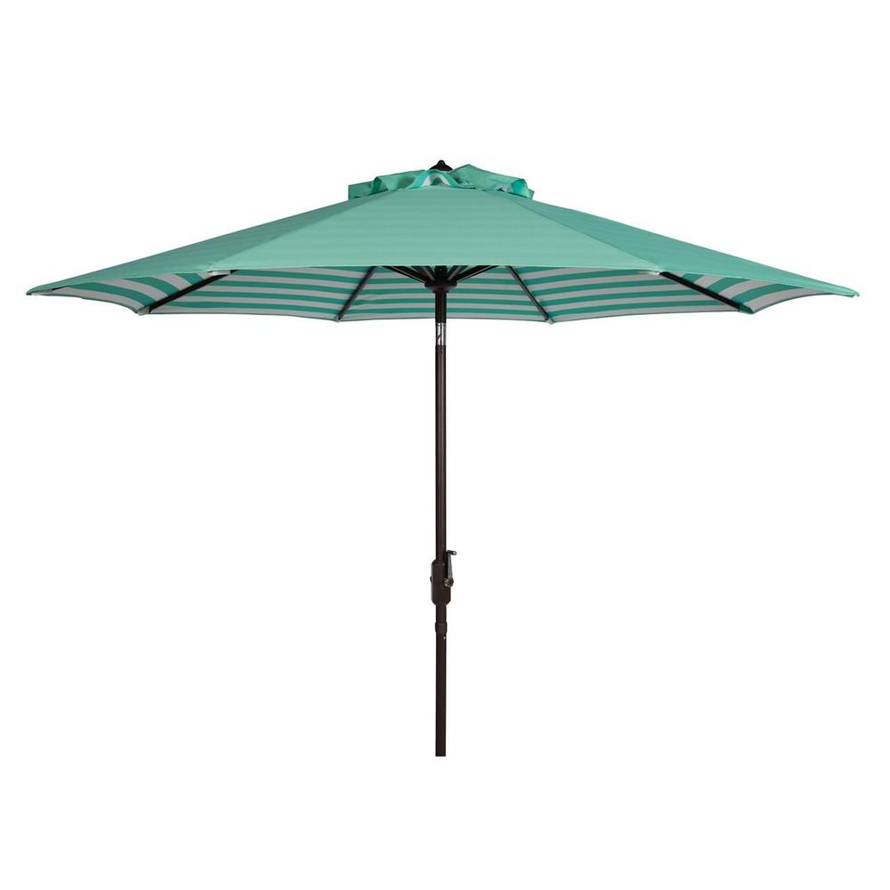 Athens Inside Out Striped 9Ft Crank Outdoor Auto Tilt Umbrella. Picture 1