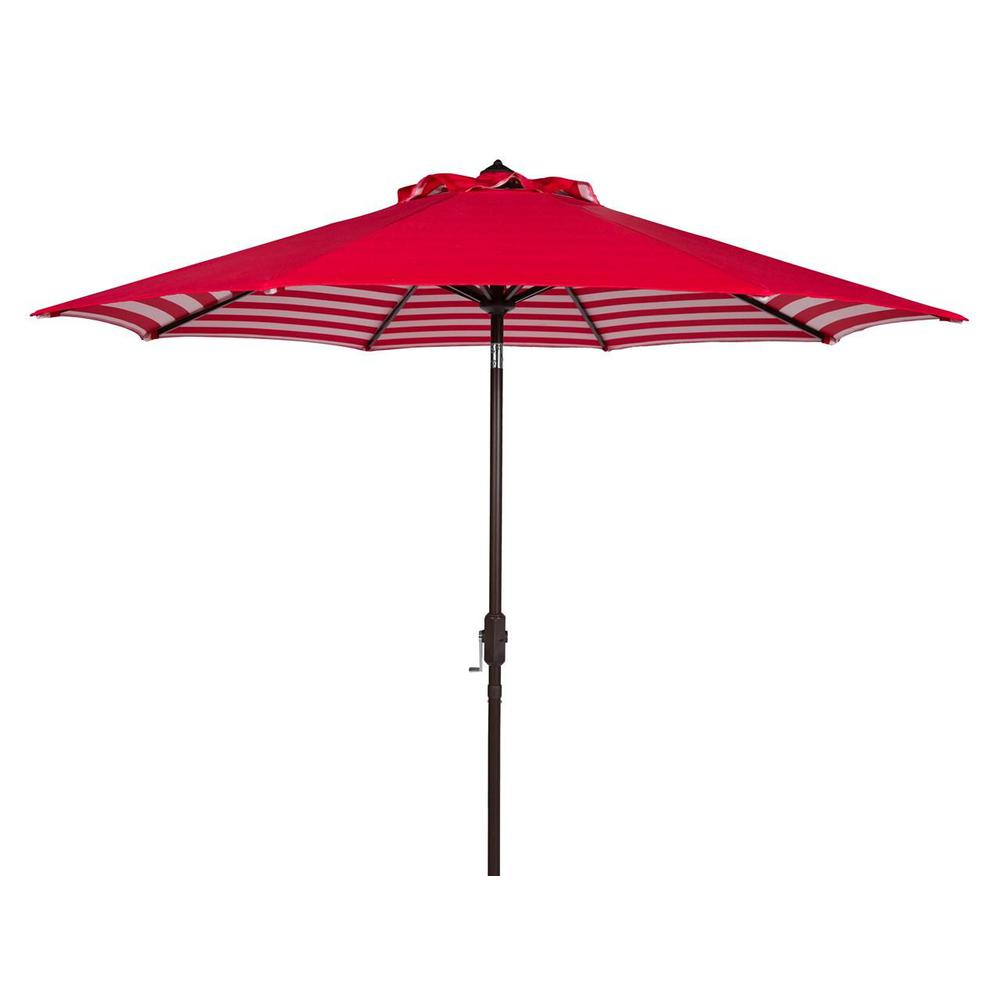 Athens Inside Out Striped 9Ft Crank Outdoor Auto Tilt Umbrella. Picture 1