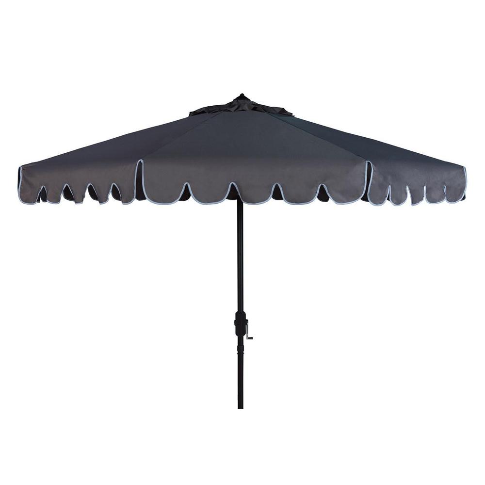 Venice Single Scallop 9Ft Crank Outdoor Push Button Tilt Umbrella. Picture 1