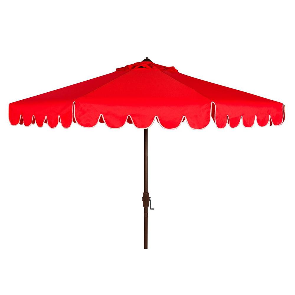 Venice Single Scallop 9Ft Crank Outdoor Push Button Tilt Umbrella. Picture 1