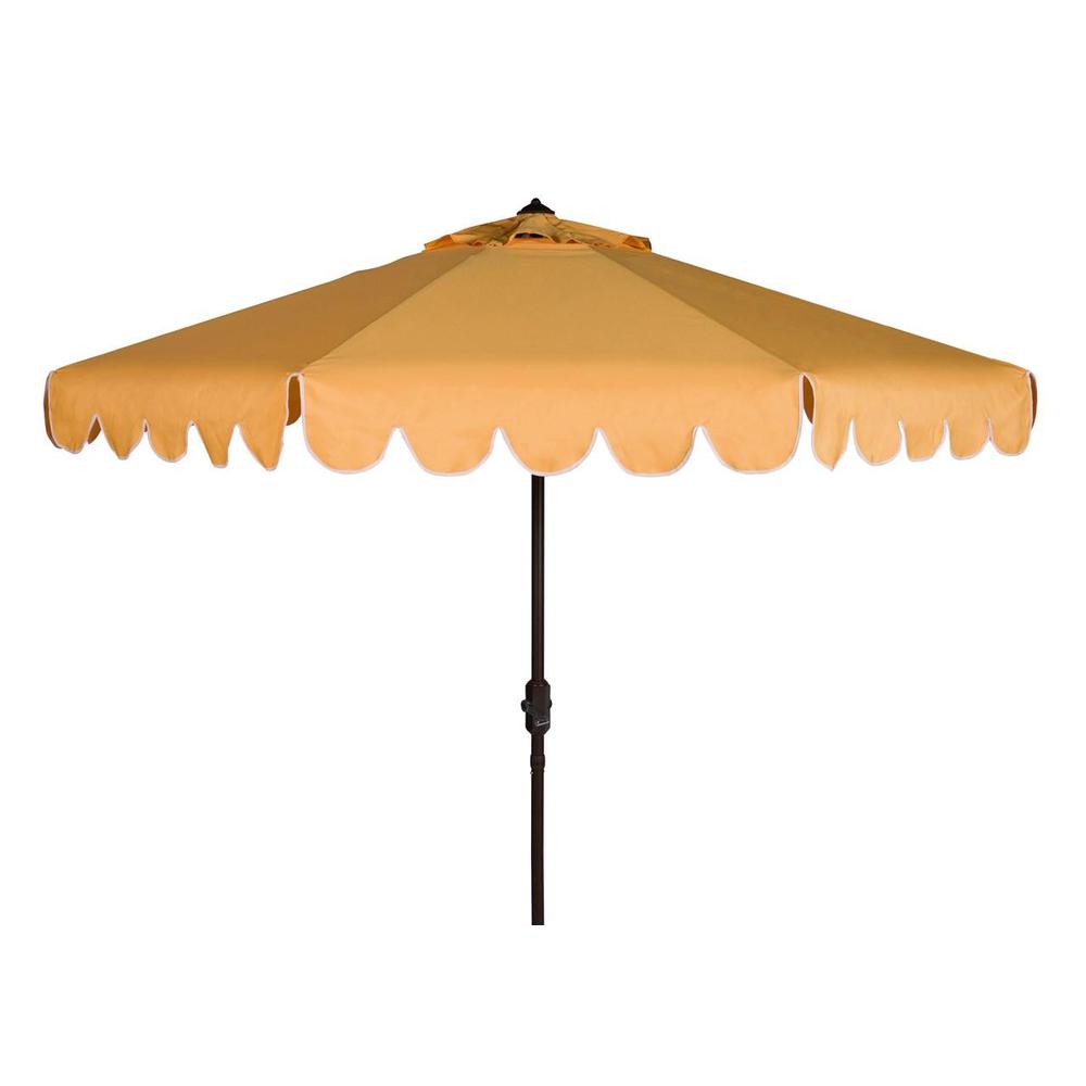 Venice Single Scallop 9Ft Crank Outdoor Push Button Tilt Umbrella. Picture 1