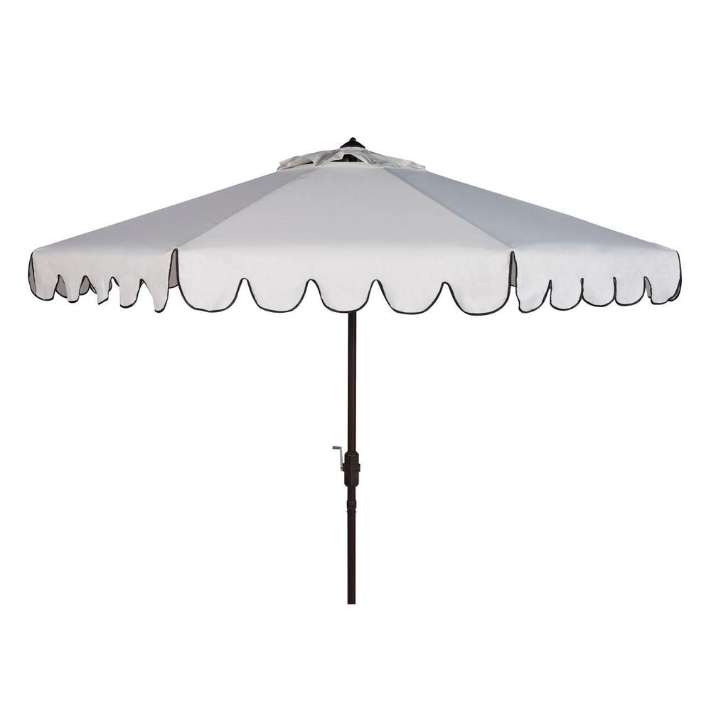 Venice Single Scallop 9Ft Crank Outdoor Push Button Tilt Umbrella. Picture 1