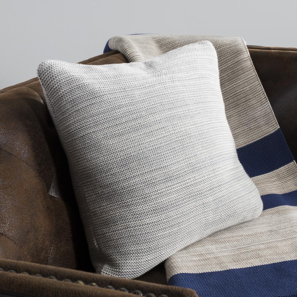 Loveable Knit Pillow, Light Grey/Natural. Picture 3