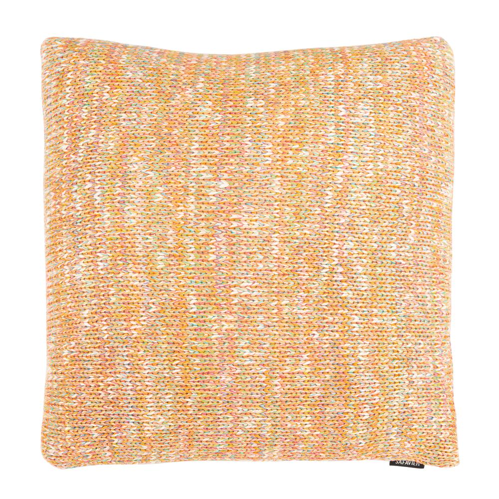 Darling Knit Pillow, Mustard/Ivory/Congo Pink/Fuschia/Bondi Blue/Vermoline Orange/Natural. Picture 2