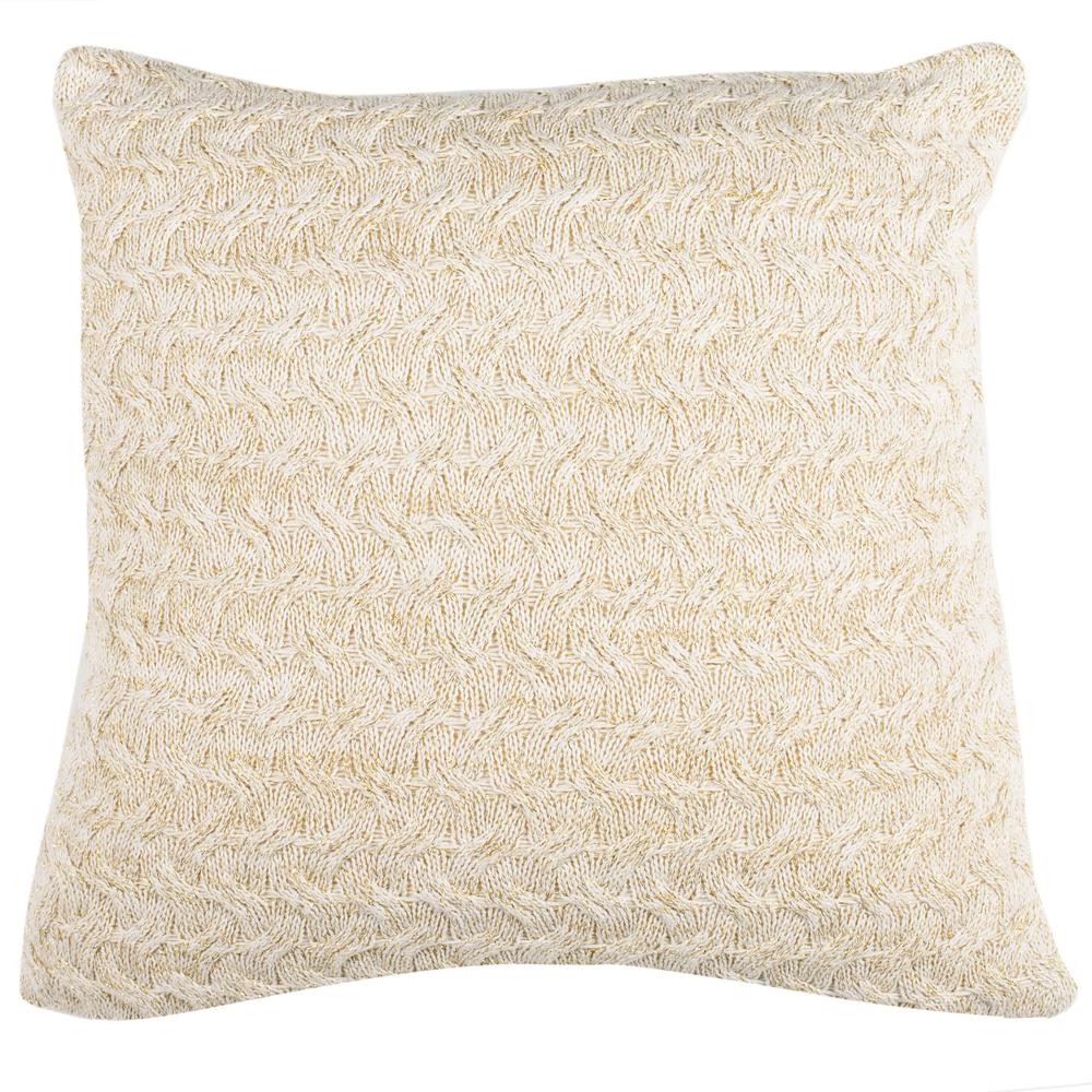 Adara Knit Pillow, Natural/Gold. Picture 2