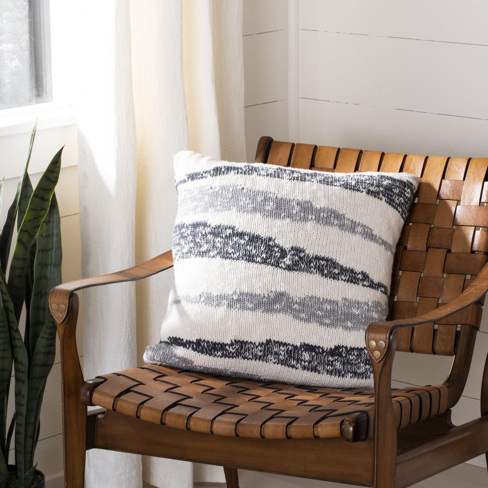Imani Knit Pillow, Dark Grey/Light Grey/Natural. Picture 3