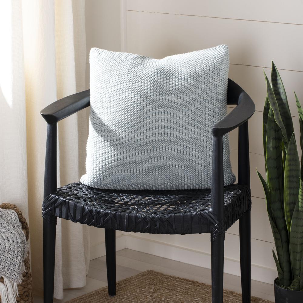 Liliana Knit Pillow, Dull Blue/Natural. Picture 3