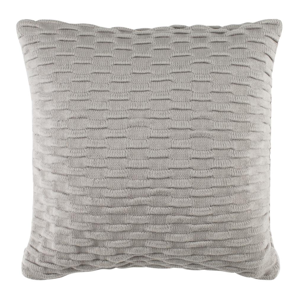 Noela Knit Pillow, Light Grey. Picture 2