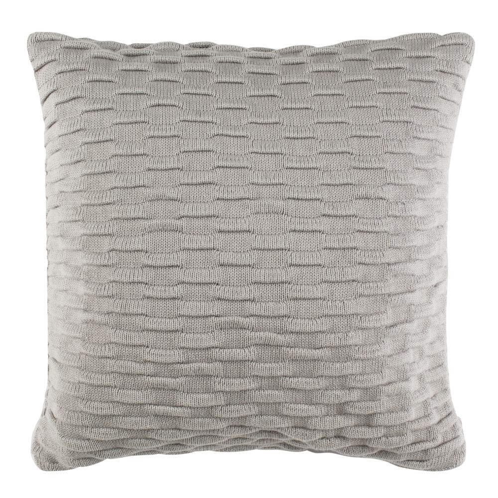 Noela Knit Pillow, Light Grey. Picture 1