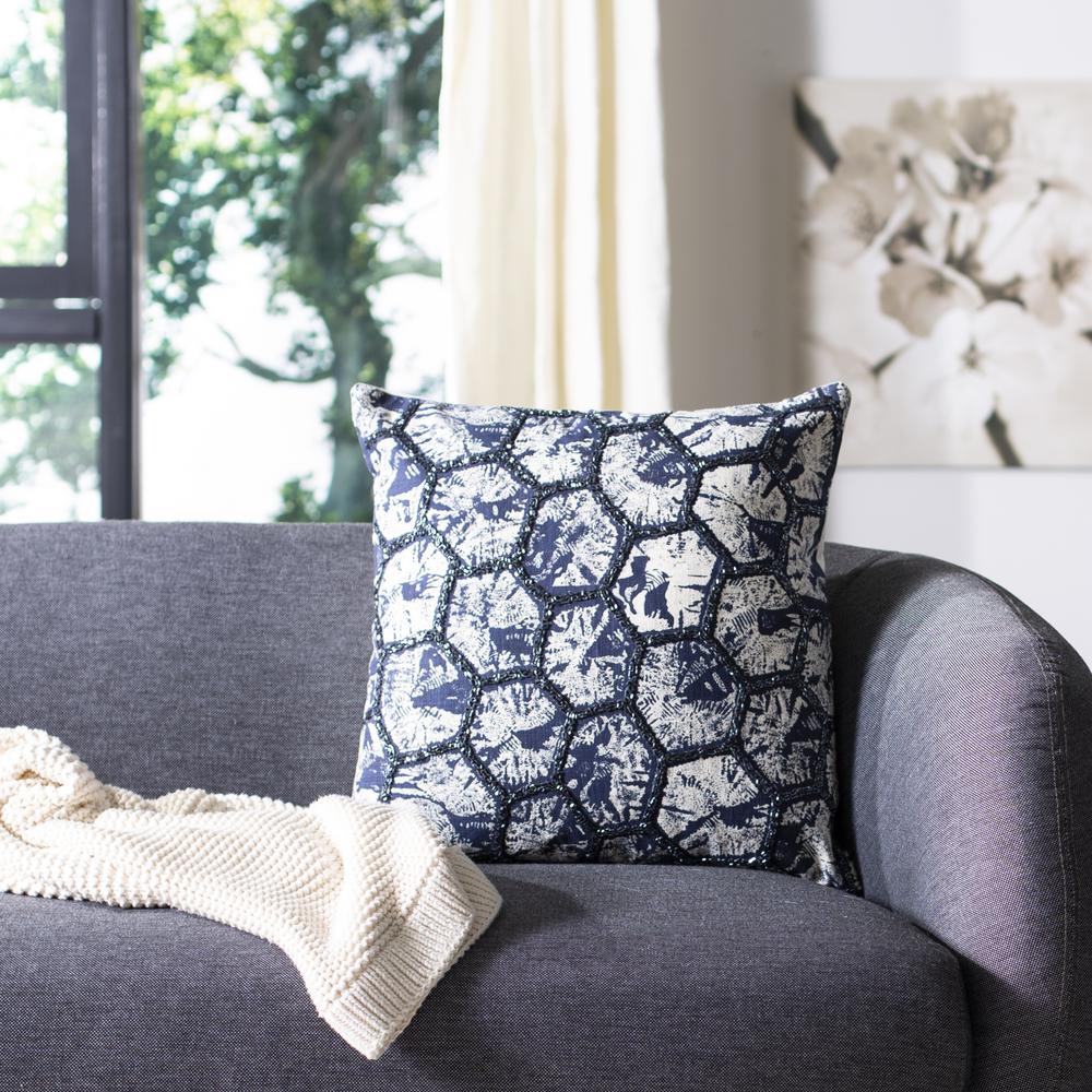 Delra Pillow, Navy/White. Picture 3