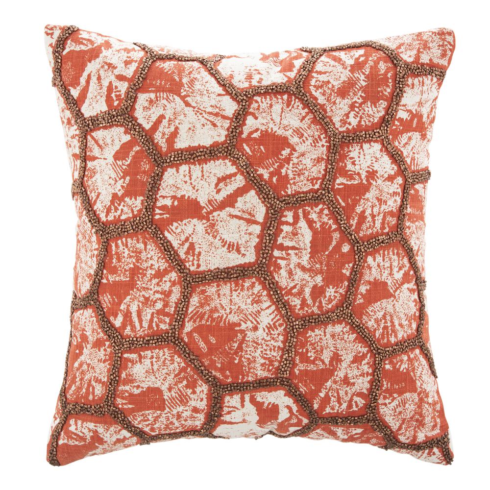 Falla Pillow, Orange/White. Picture 1