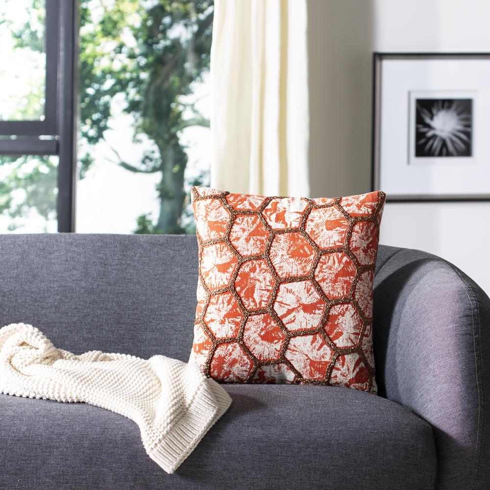 Falla Pillow, Orange/White. Picture 3