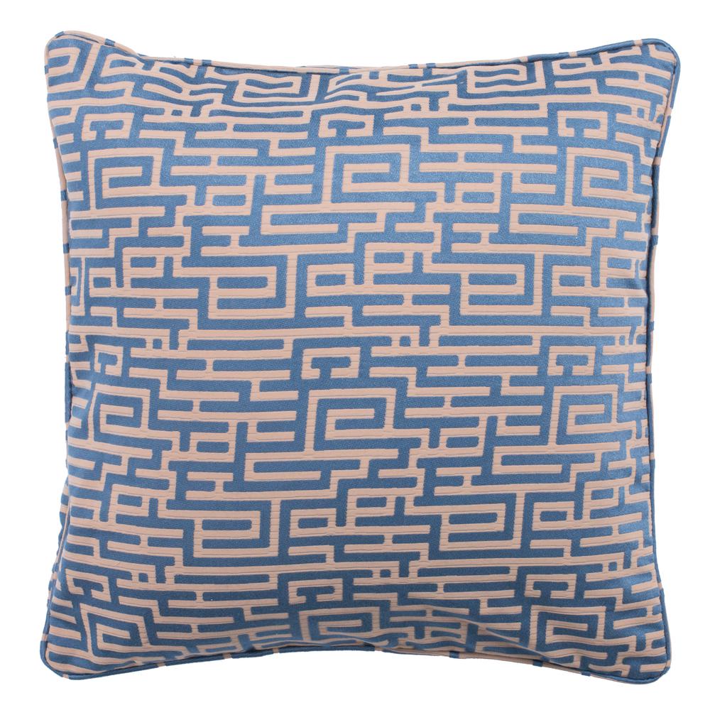 Basma Pillow, Blue/Tan. Picture 2