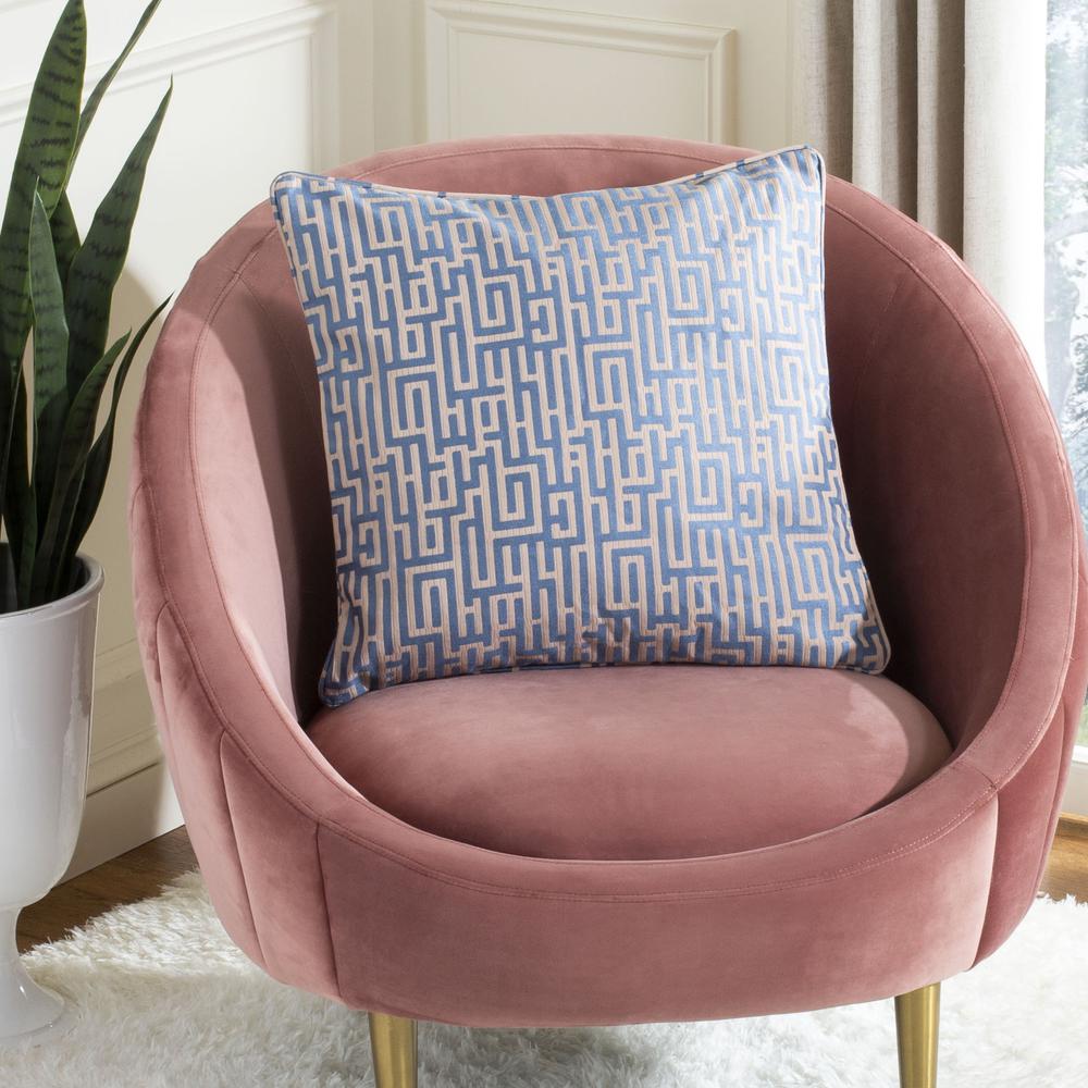 Basma Pillow, Blue/Tan. Picture 3