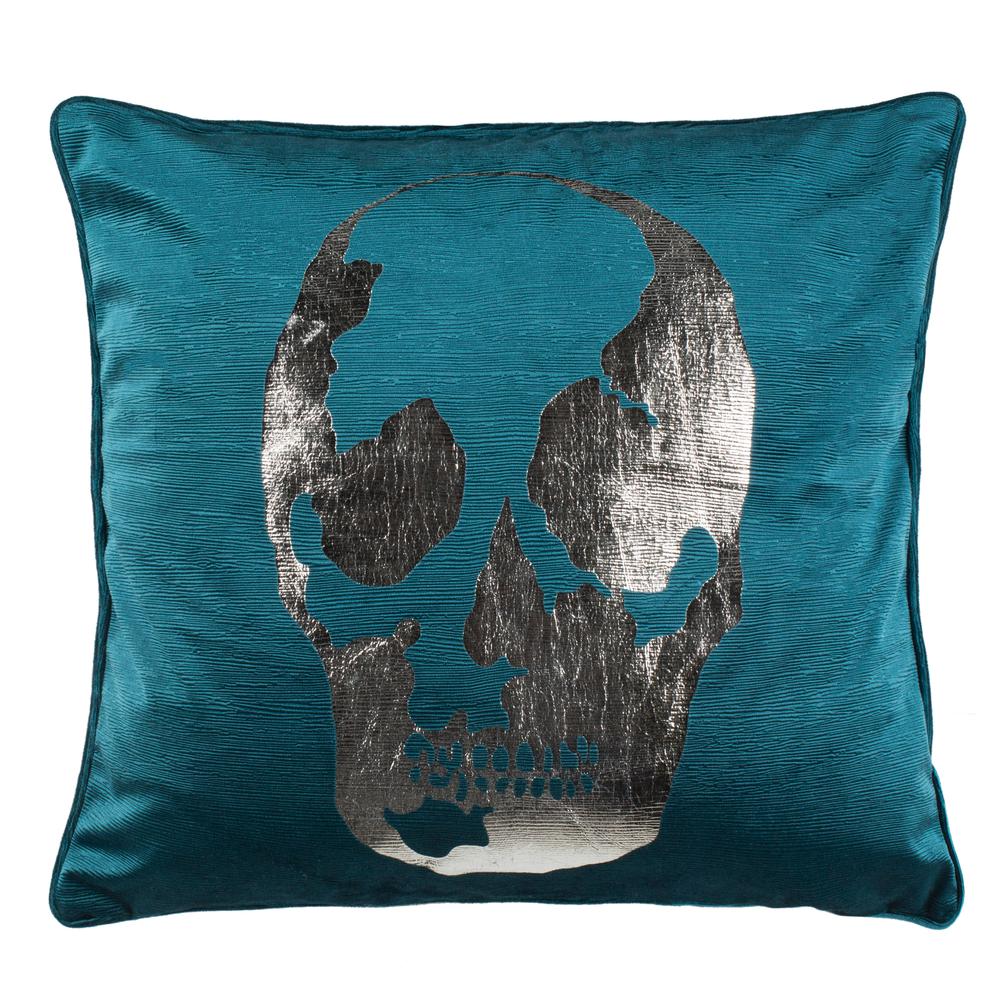 Romey Skull Pillow, Dark Green. Picture 1