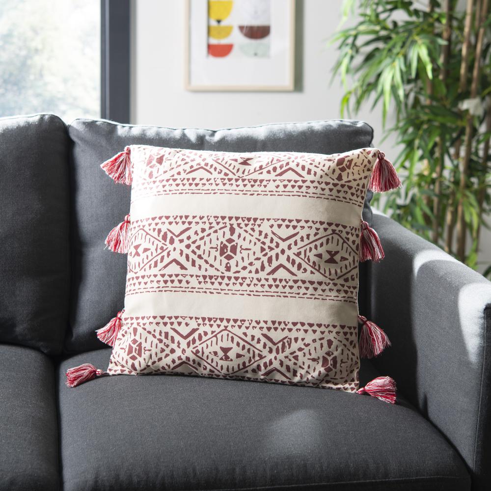 Landria Pillow, Beige/Red. Picture 5