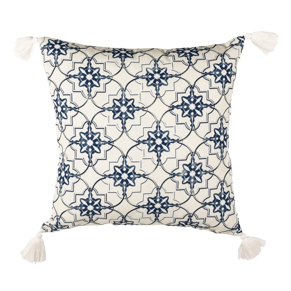 Mariella Pillow, White/Blue. Picture 1
