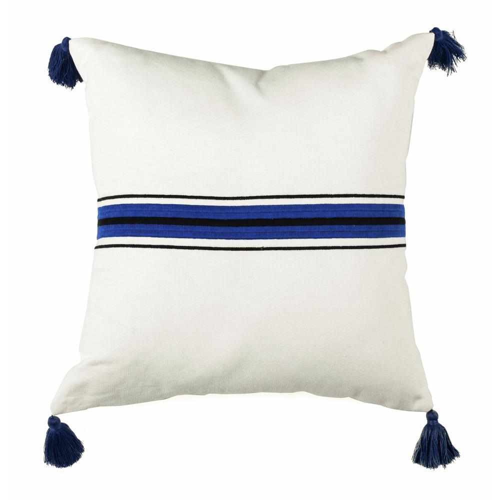 Orlanda Pillow, White/Navy. Picture 1