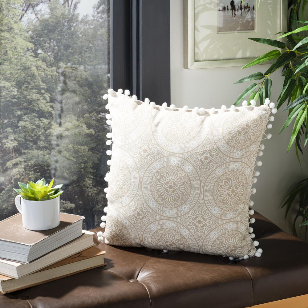 Valencia Pillow, Taupe/Beige. Picture 4