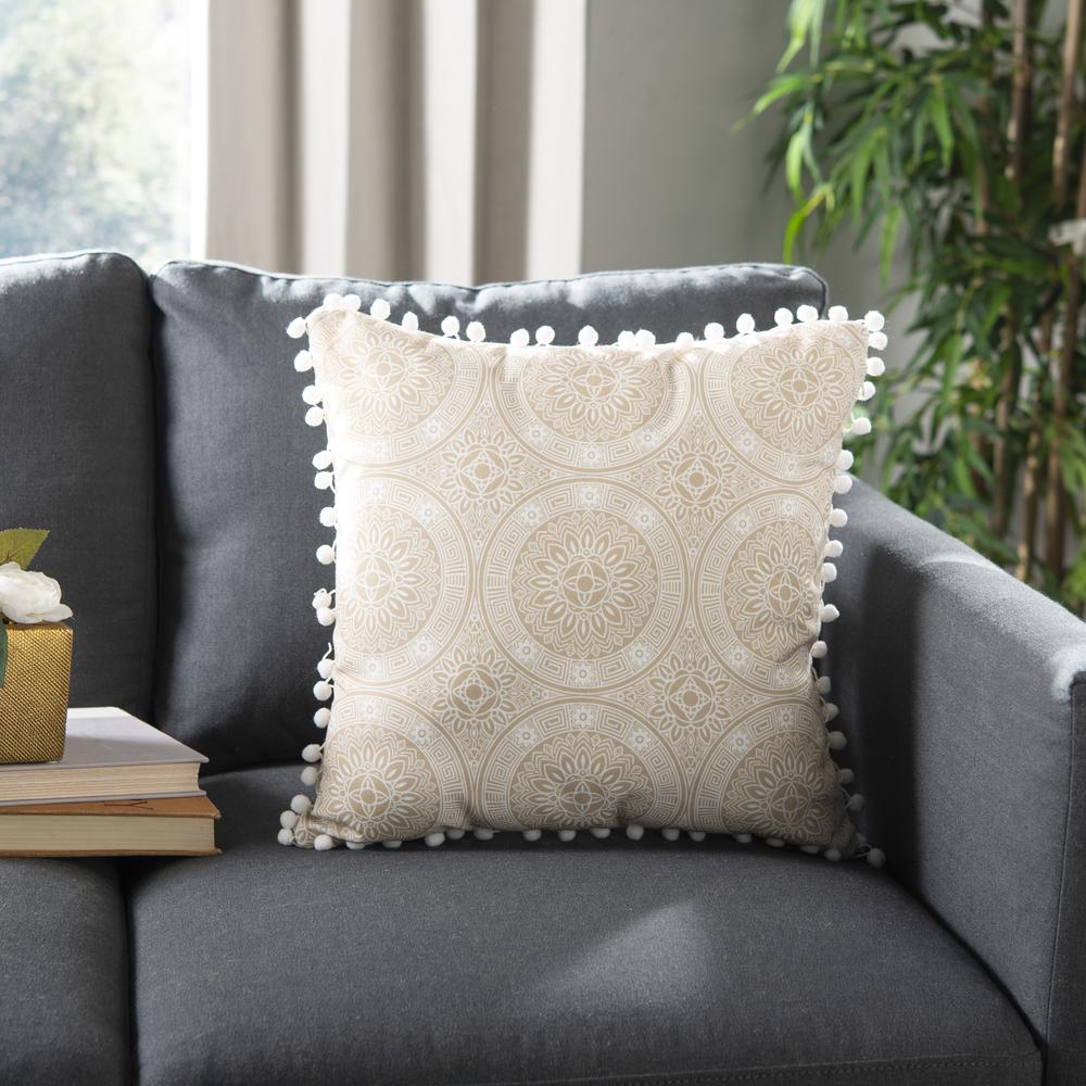 Valencia Pillow, Taupe/Beige. Picture 5