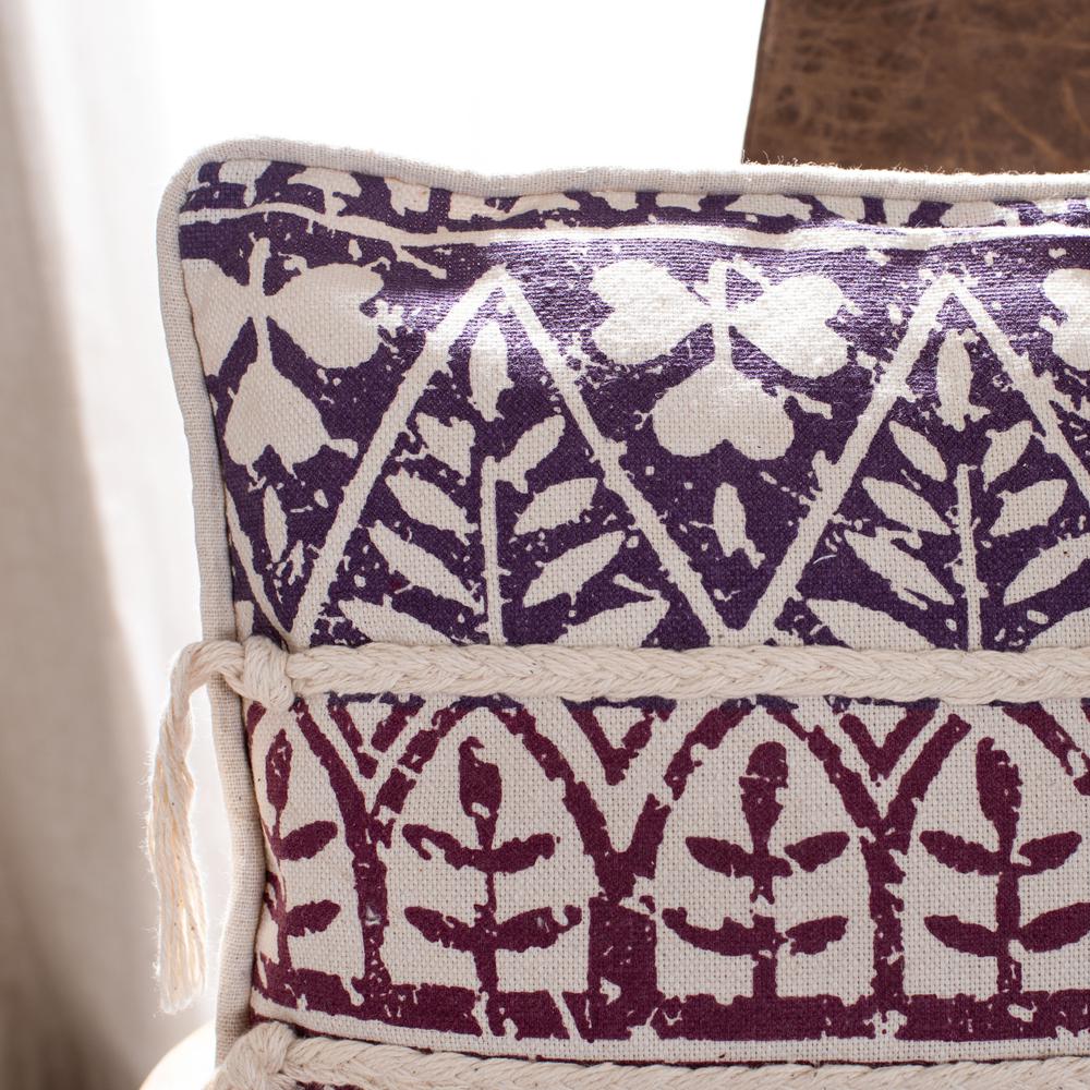 Mela Pillow, Purple/Beige. Picture 3