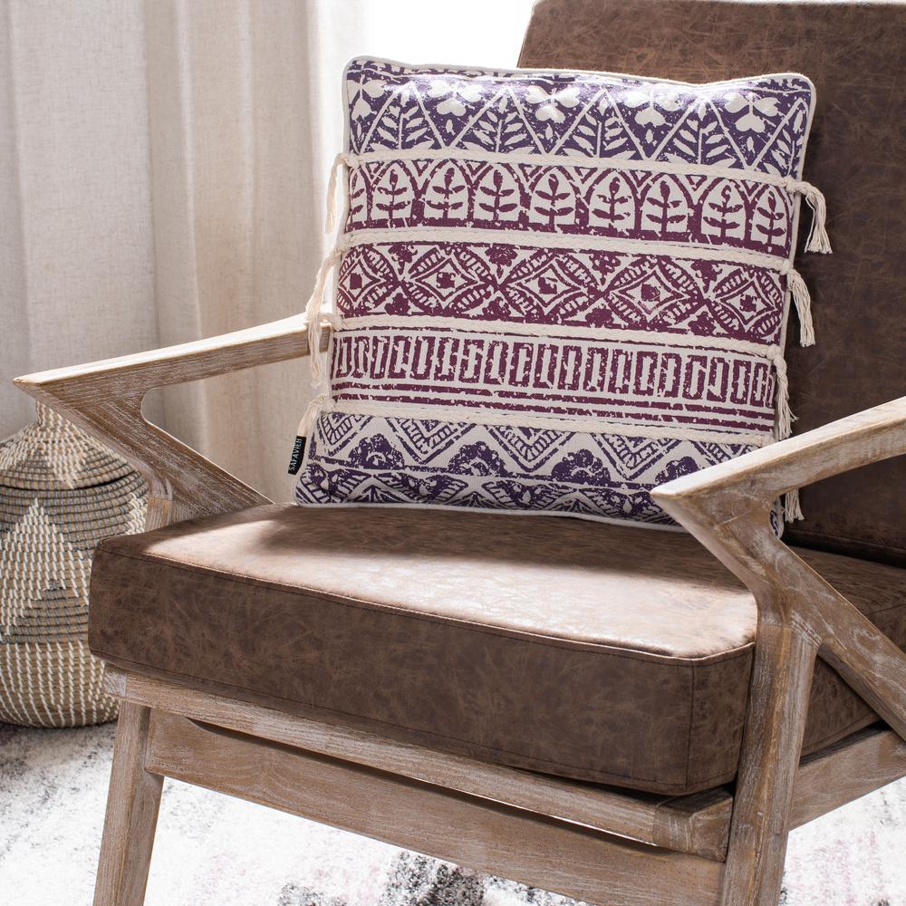 Mela Pillow, Purple/Beige. Picture 4