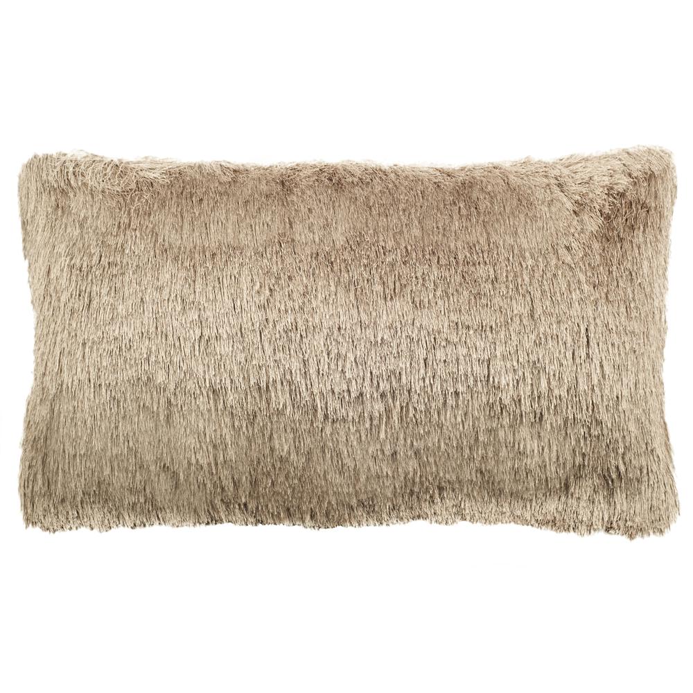 Chic Shag Pillow, Beige, PLS735A-1220. Picture 1