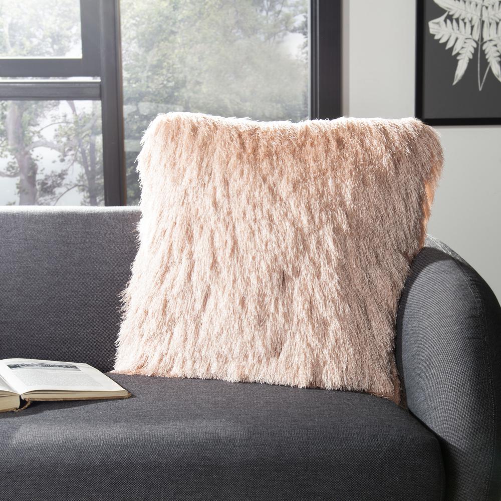 Cali Shag Pillow, Blush, PLS735D-2020. Picture 4