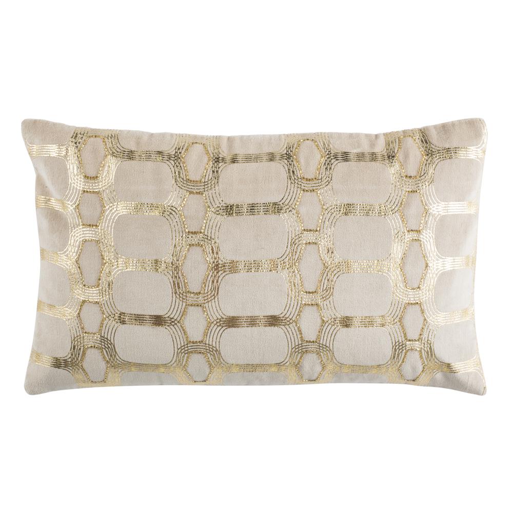 Adalie  Pillow, Beige/Gold, PLS877A-1220. Picture 1