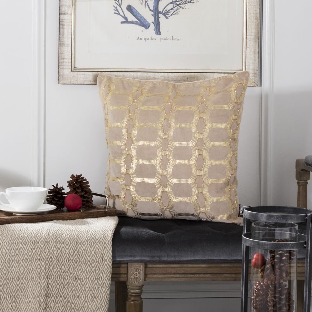 Adalie  Pillow, Beige/Gold, PLS877A-2020. Picture 3