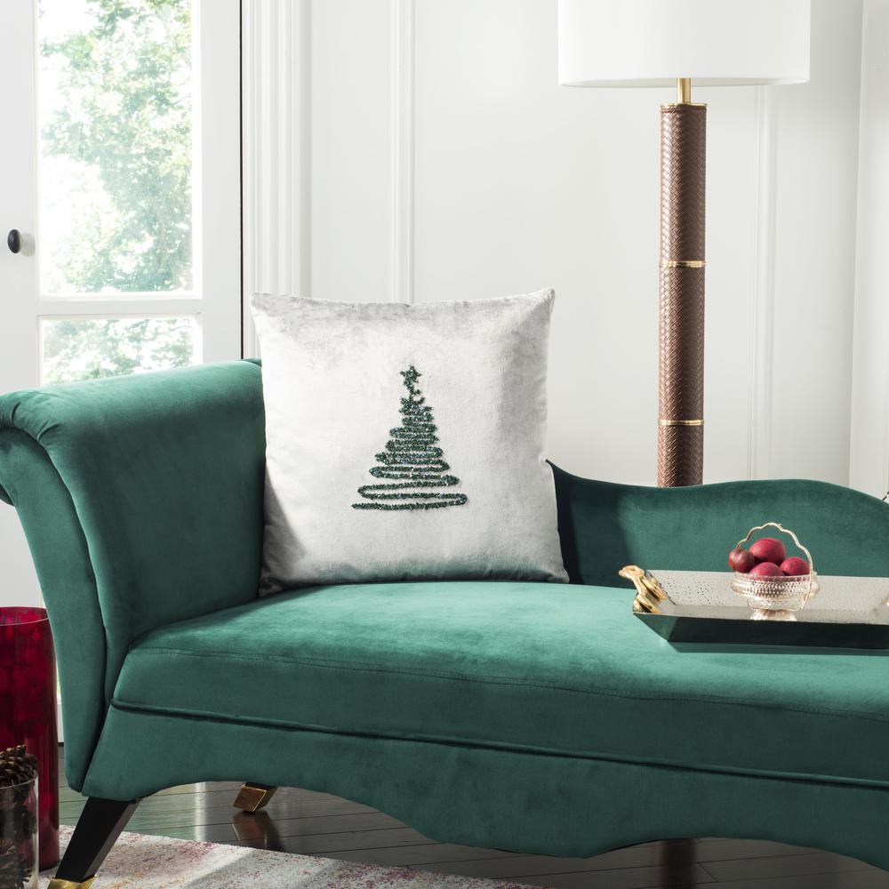 Enchanted Evergreen  Pillow, Grey/Green, PLS882C-2020. Picture 3
