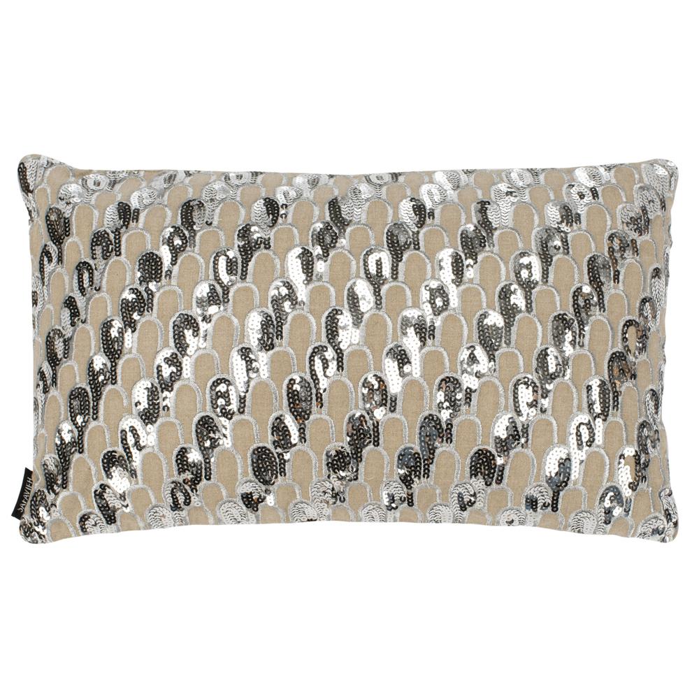 Angelien Pillow, Beige/Silver, PLS886A-1220. Picture 1