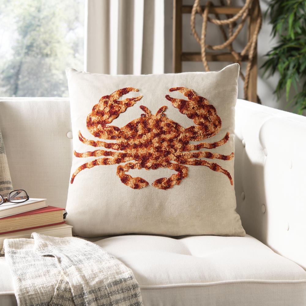 Lilia Pillow, Beige/Red/Orange, PLS890A-2020. Picture 3