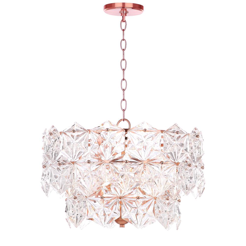 Sia 4 Light 19-Inch Dia Adjustable Pendant , Clear/Copper. Picture 5