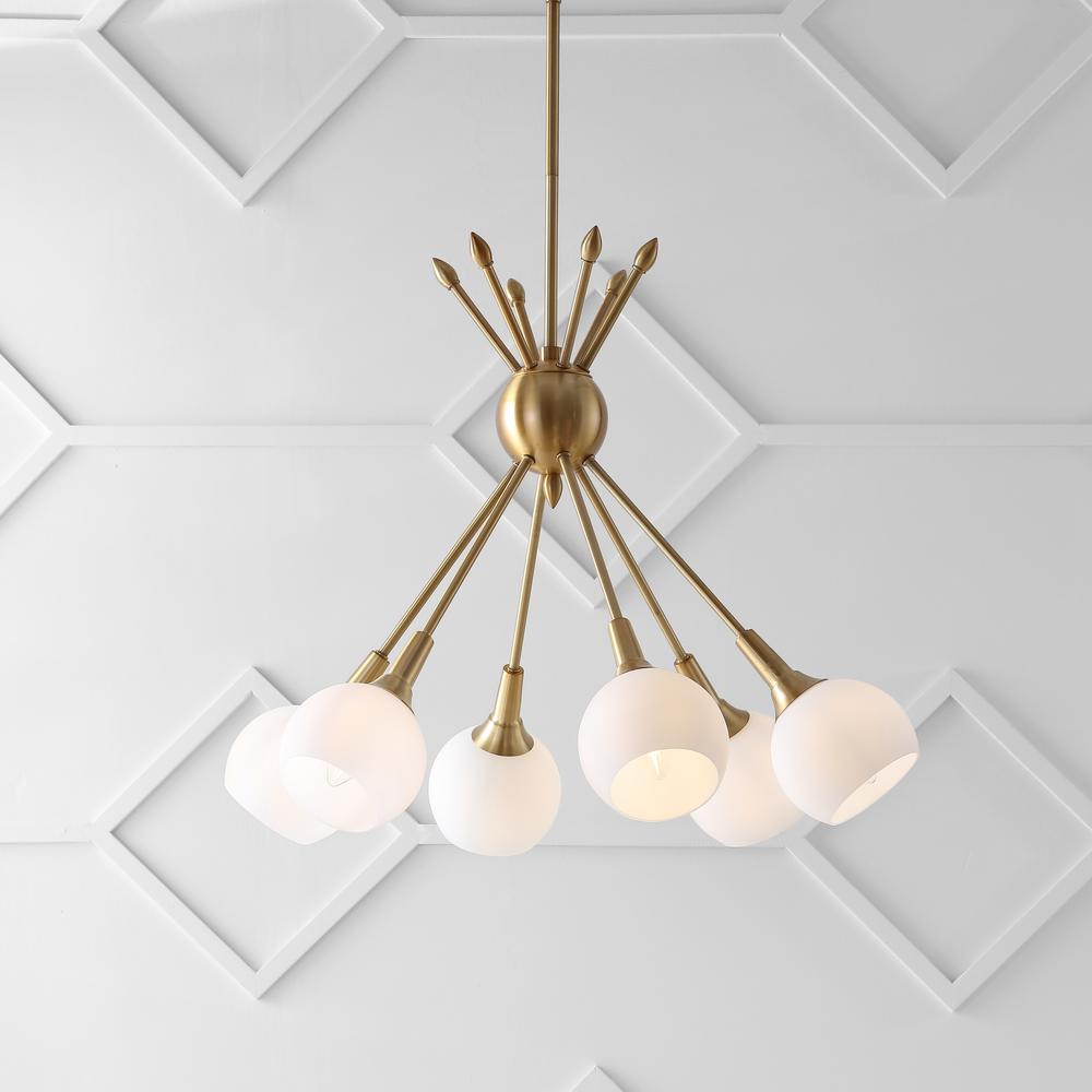 Justine 6 Light 22-Inch Dia Adjustable Pendant , Brass Gold. Picture 3