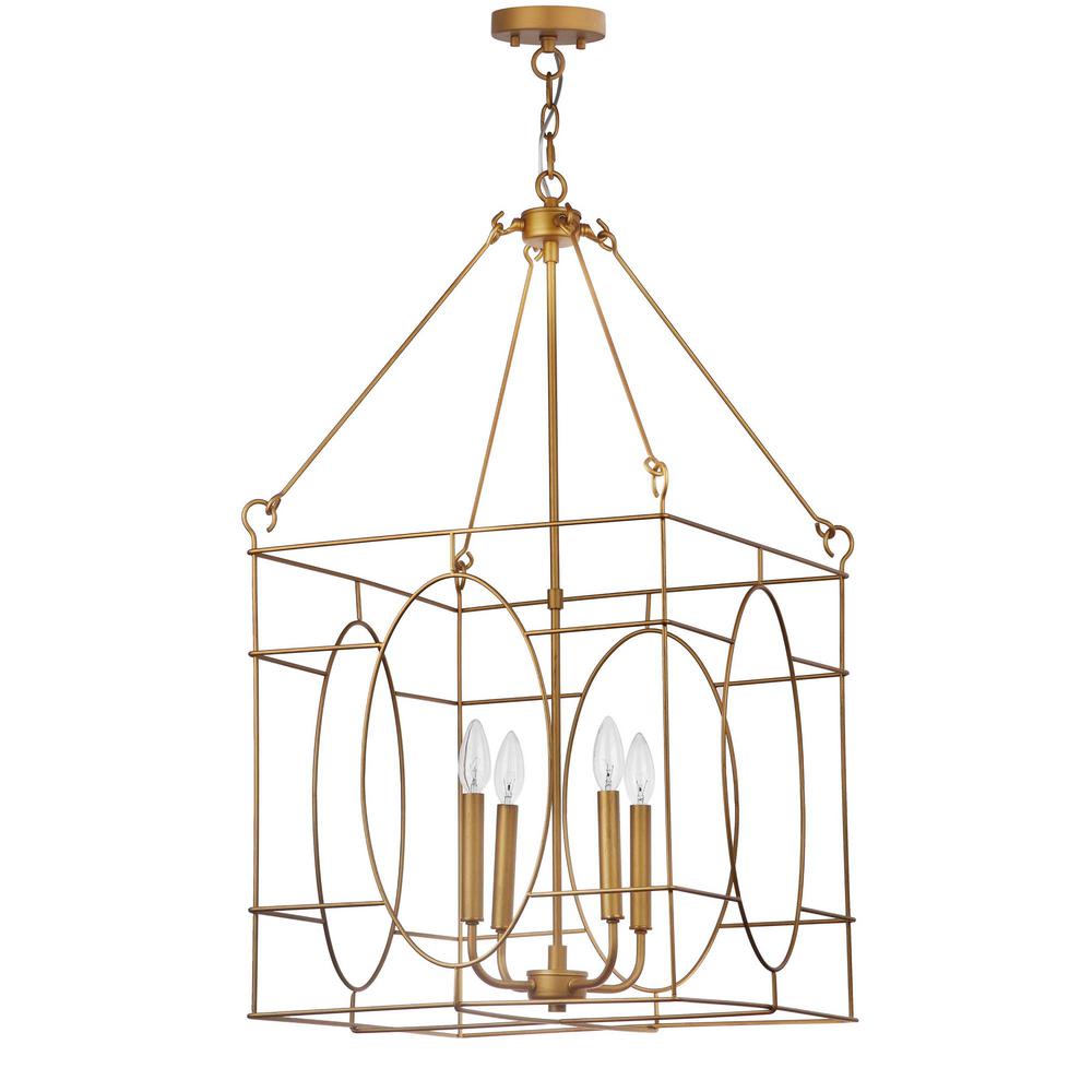 Margot 4 Light 18-Inch Dia Adjustable Pendant, Gold. Picture 2