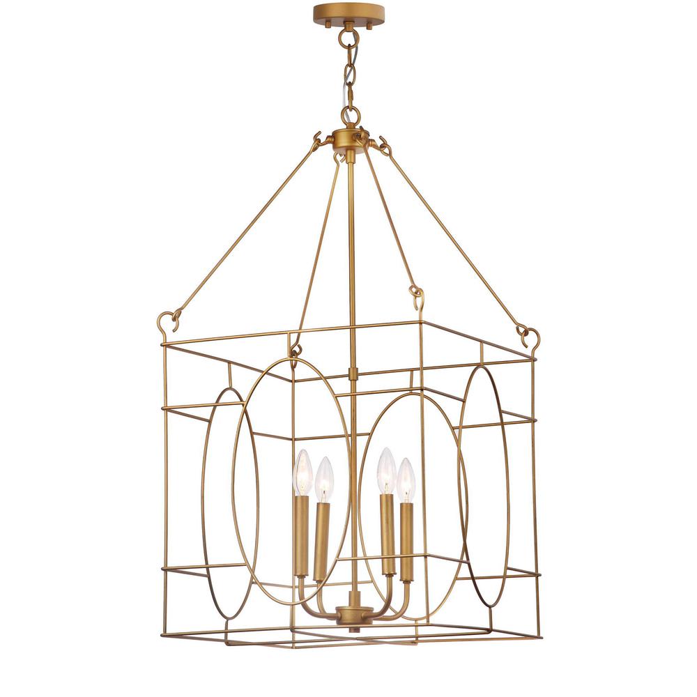Margot 4 Light 18-Inch Dia Adjustable Pendant, Gold. Picture 4