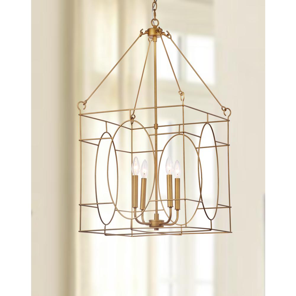 Margot 4 Light 18-Inch Dia Adjustable Pendant, Gold. Picture 3
