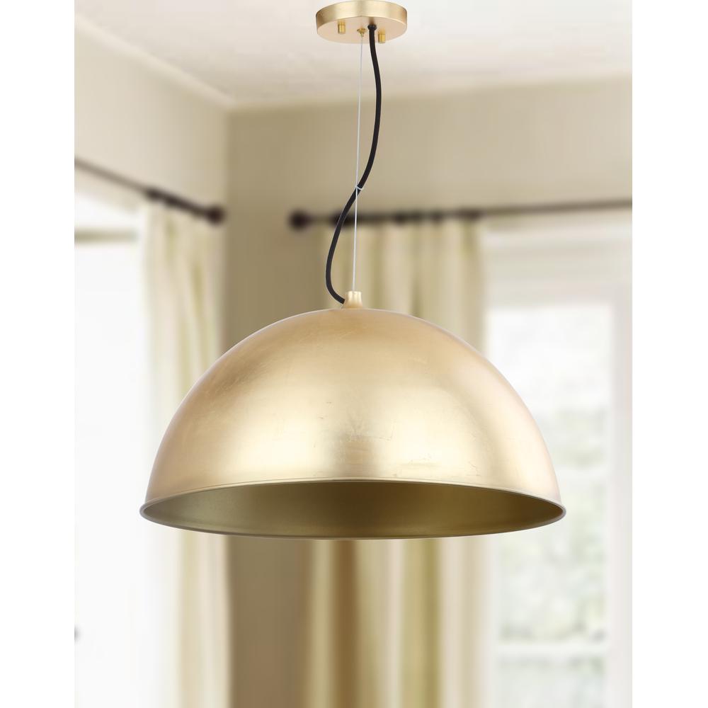 Archer Dome 21-Inch Dia Adjustable Pendant, Gold Leaf. Picture 2