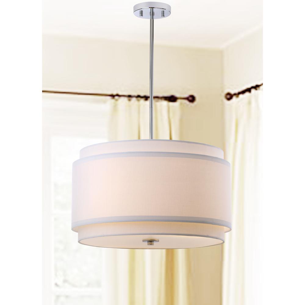 Piran 3 Light 20-Inch Dia Adjustable Pendant , White. Picture 4