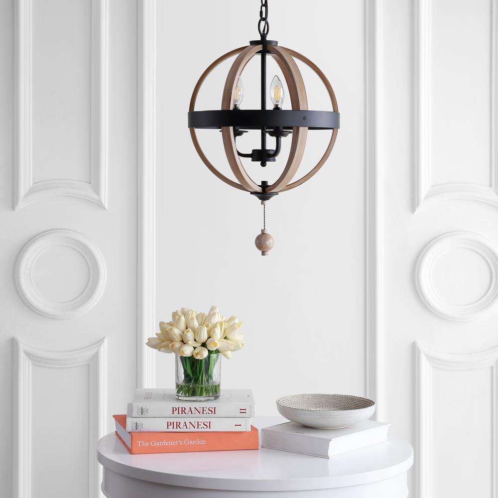 Moshe Pendant, Black/Brown Wooden Finish. Picture 1