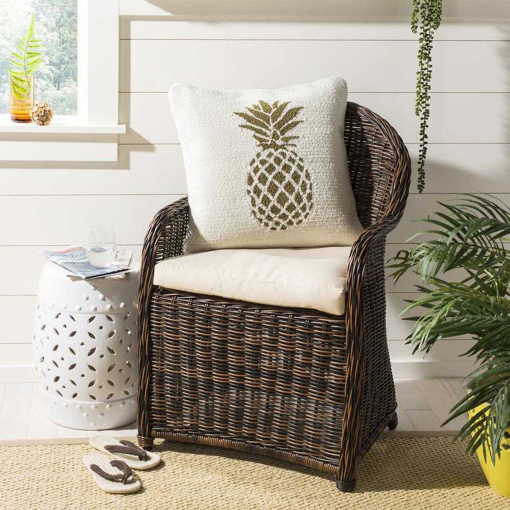 Pure Pineapple Pillow, Gold/White. Picture 3