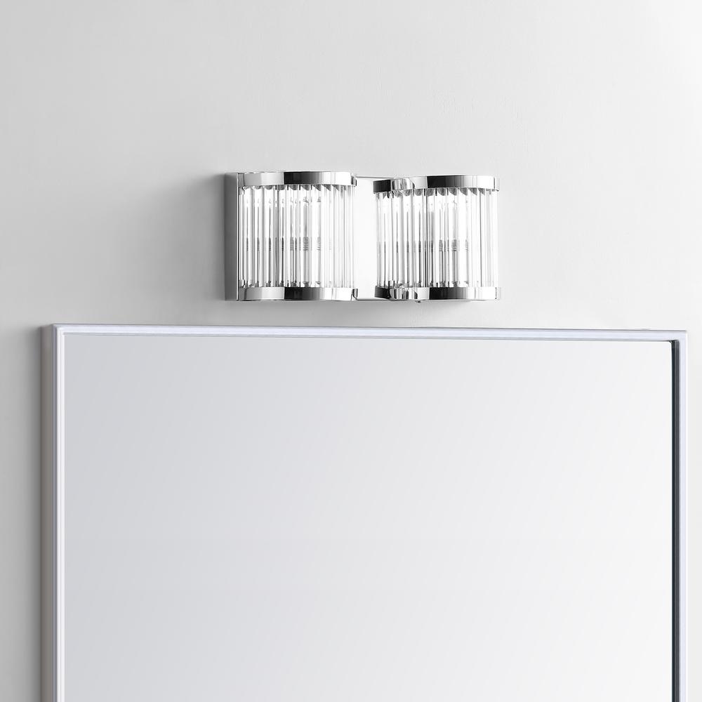 Karter Two Light Wall Sconce, Chrome/Clear. Picture 1