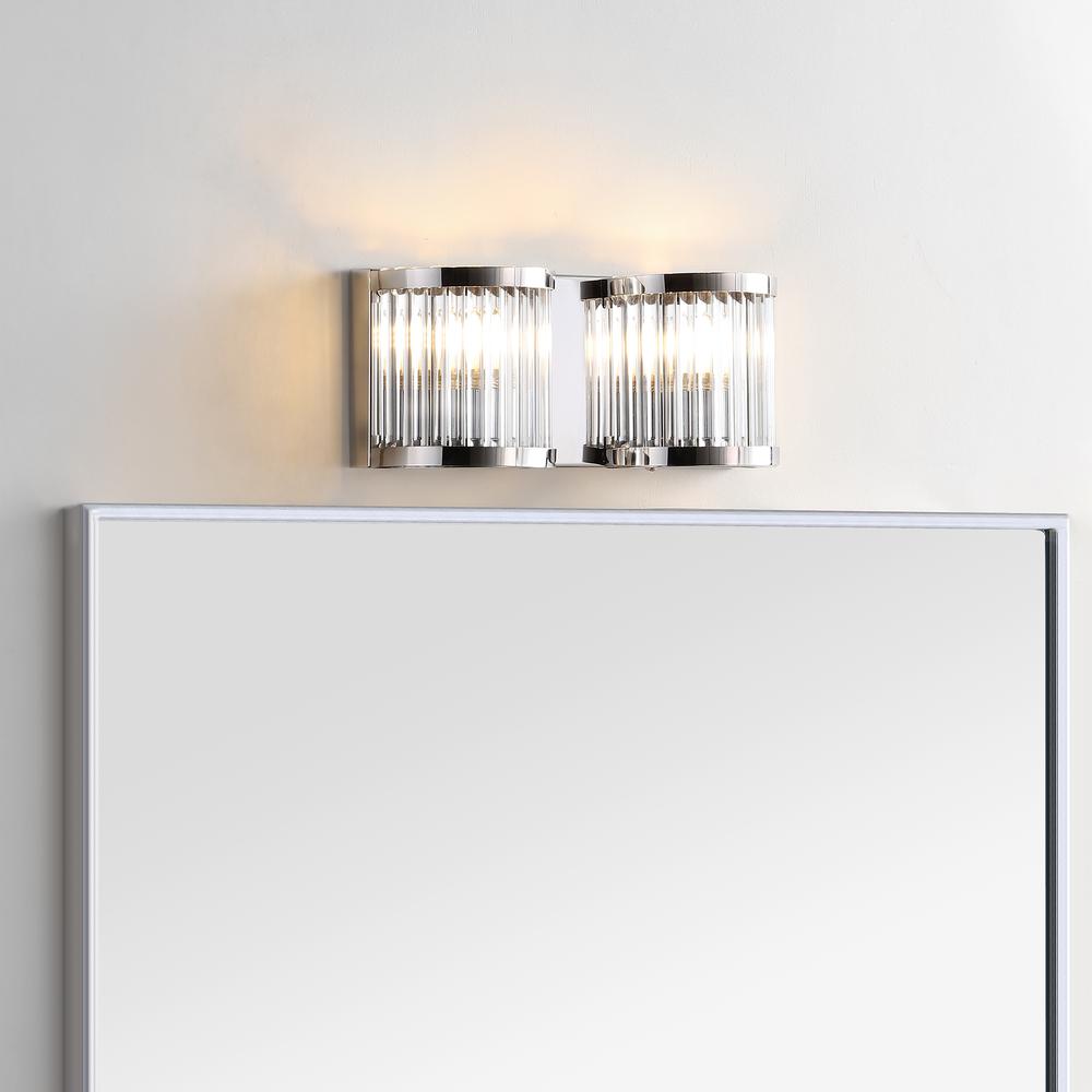 Karter Two Light Wall Sconce, Chrome/Clear. Picture 3